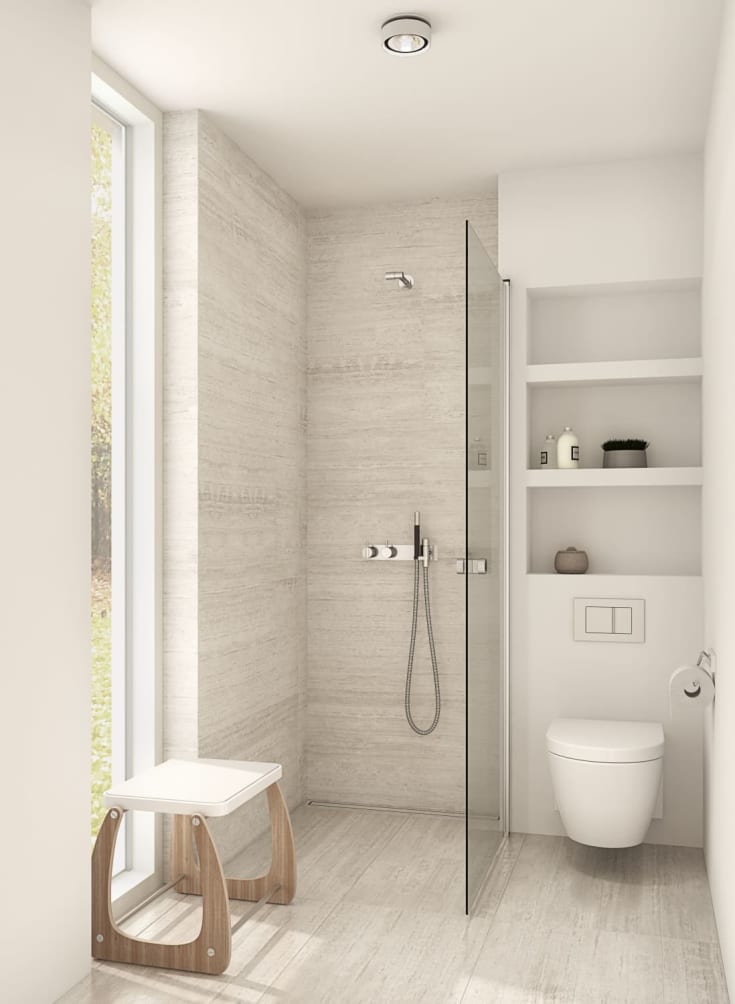 Dansani Match duschdörr, modell A, 87 cm, klart glas, satin profil