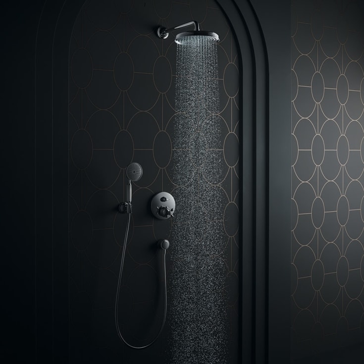 Hansgrohe Axor Montreux komplett dusjsett for innbygning Krom (med veggmontert hoveddusj)