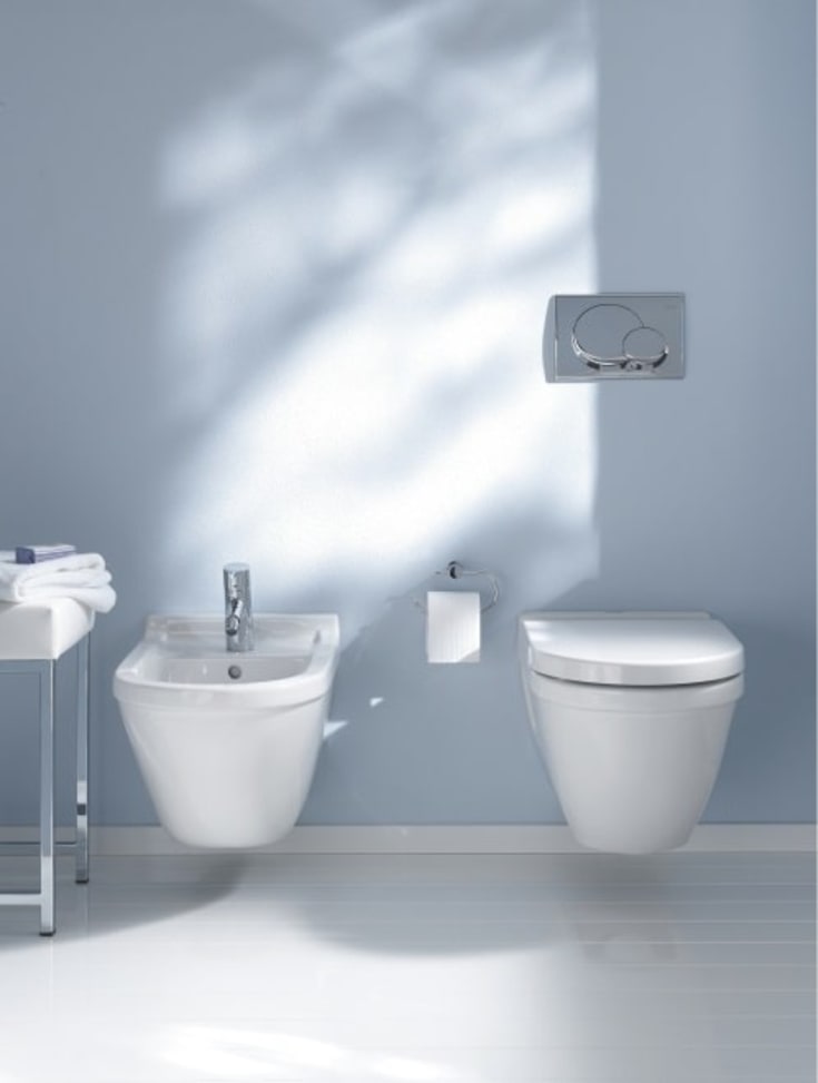 Duravit Starck 3 vägghängd toalett, utan spolkant, rengöringsvänlig, vit