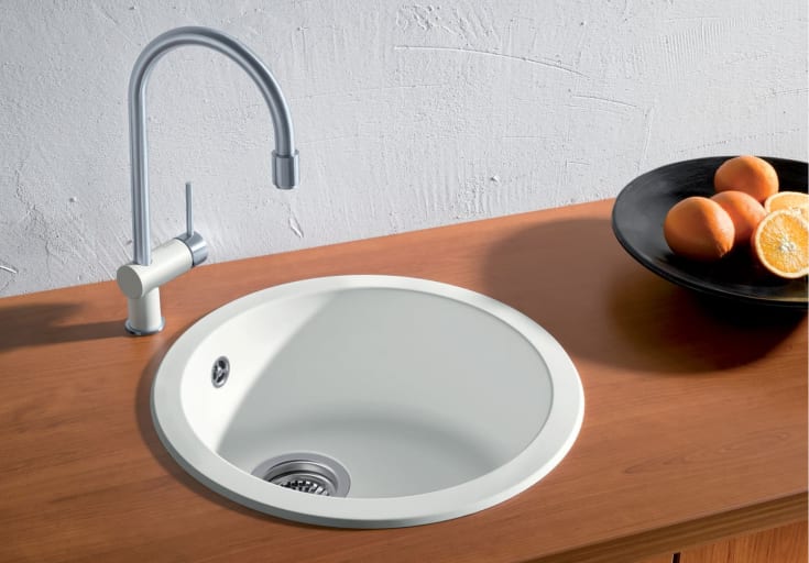 Blanco Rondo UX kjøkkenvask, Ø45 cm, hvit