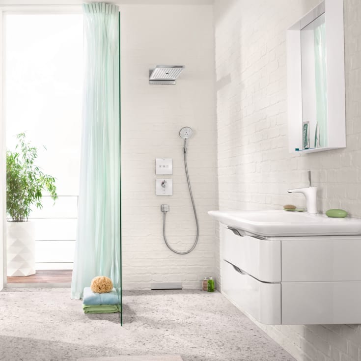 Hansgrohe Rainmaker Select brusehoved, 58,9x25,8 cm, hvid/krom