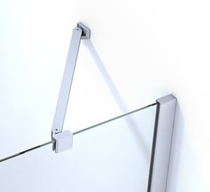 Dansani Match duschvägg, modell D+stabiliseringsarm, 97 cm, frostat glas, satin profil