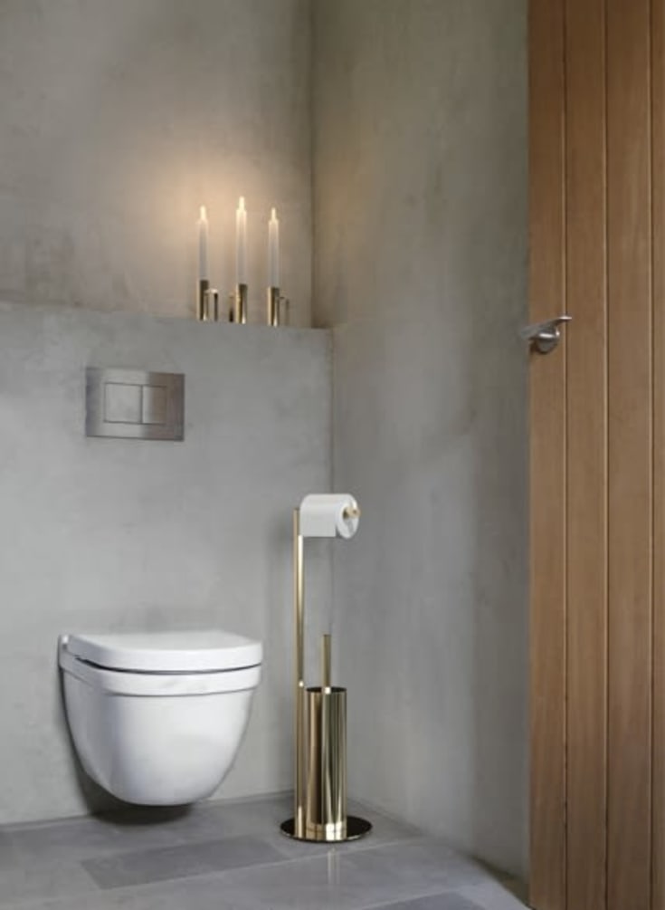 Frost Nova2 toiletrulleholder med toiletbørste, guld