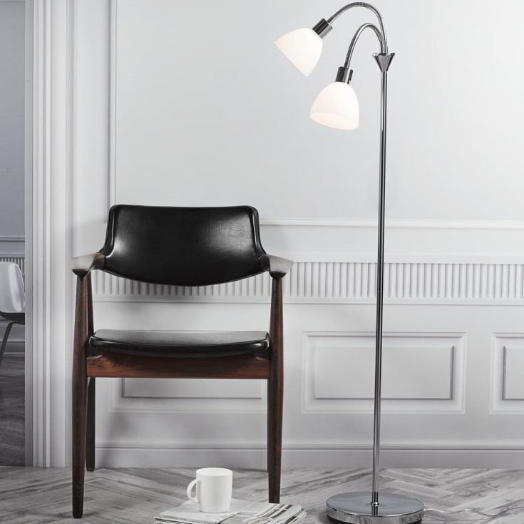Nordlux Ray golvlampa, 2-armad, opal