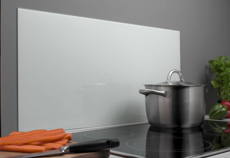 Millarco stänkplatta, 80x40 cm, frostat glas