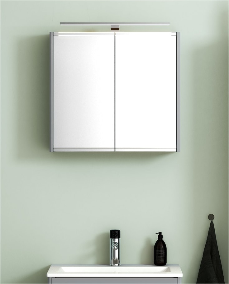 Gustavsberg Graphic spegelskåp, 60x55 cm, varm grå