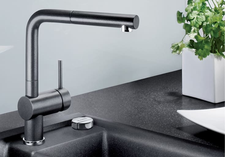 Blanco Linus-S kjøkkenarmatur, uttrekkbar tut, antrasitt