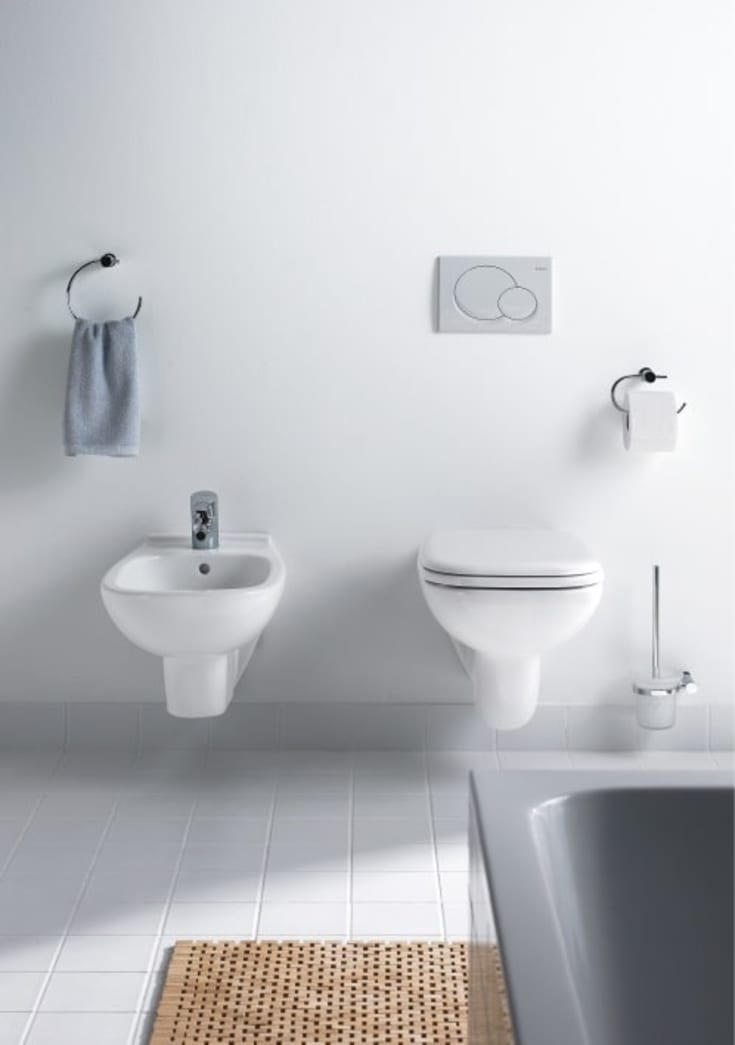 Duravit D-Code væghængt toilet, hvid