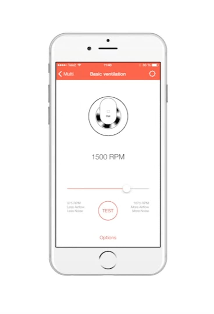 Pax Calima baderomsvifte, app styring, Ø100 mm, hvit