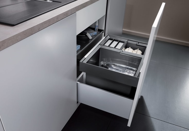 Blanco Flexon II XL 60/3 källsortering, 46 liter, svart