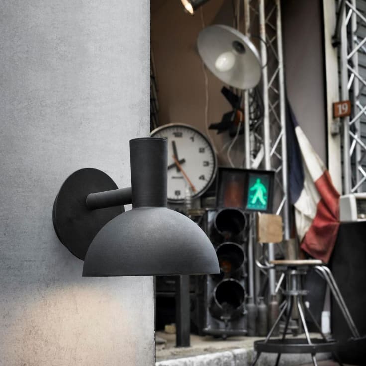 Nordlux Arki vägglampa utomhus, svart, Ø20 cm