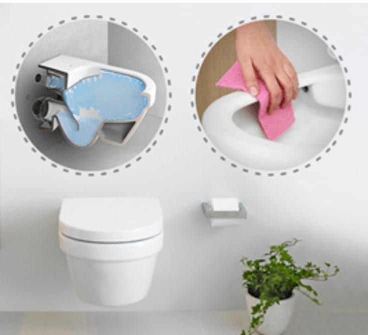 Gustavsberg Hygienic Flush væghængt toilet, uden skyllekant, hvid