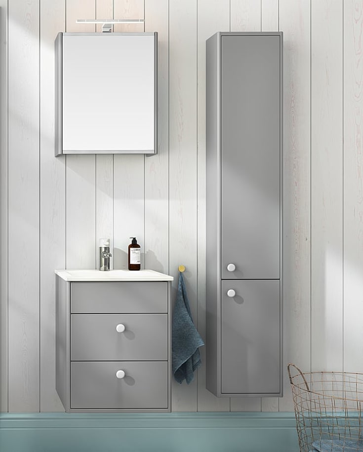 Gustavsberg Graphic højskab, 30x165 cm, grå