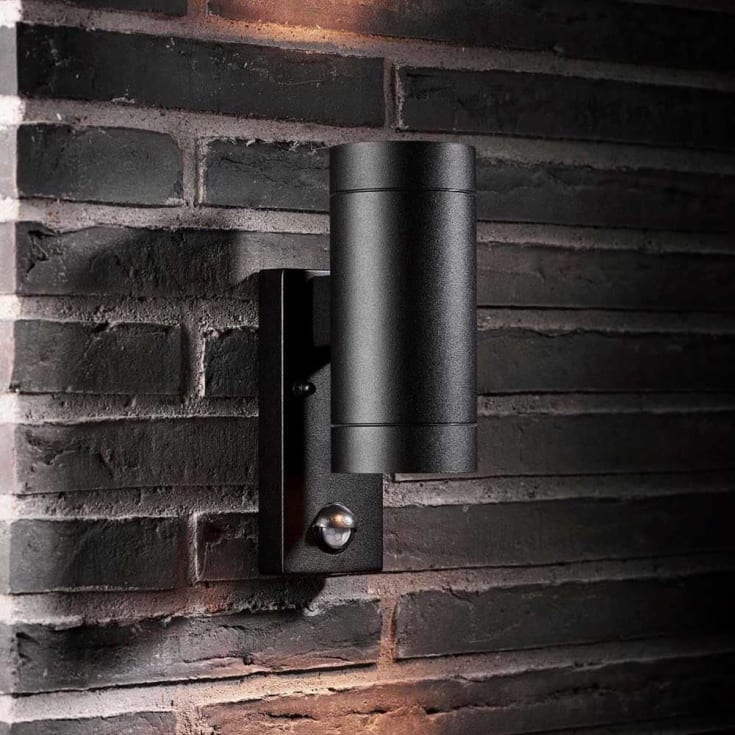 Nordlux Tin Maxi vägglampa utomhus med sensor, svart