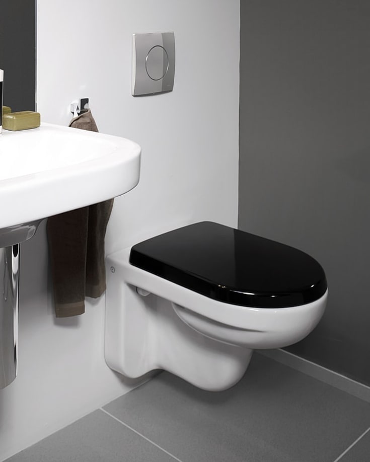 Gustavsberg Artic/Hygienic Flush toalettsete, soft close, avtagbar, sort