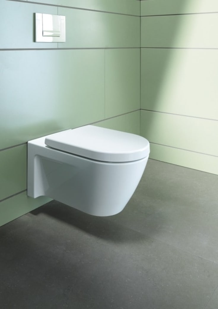 Duravit Starck 2 vägghängd toalett, rengöringsvänlig, vit