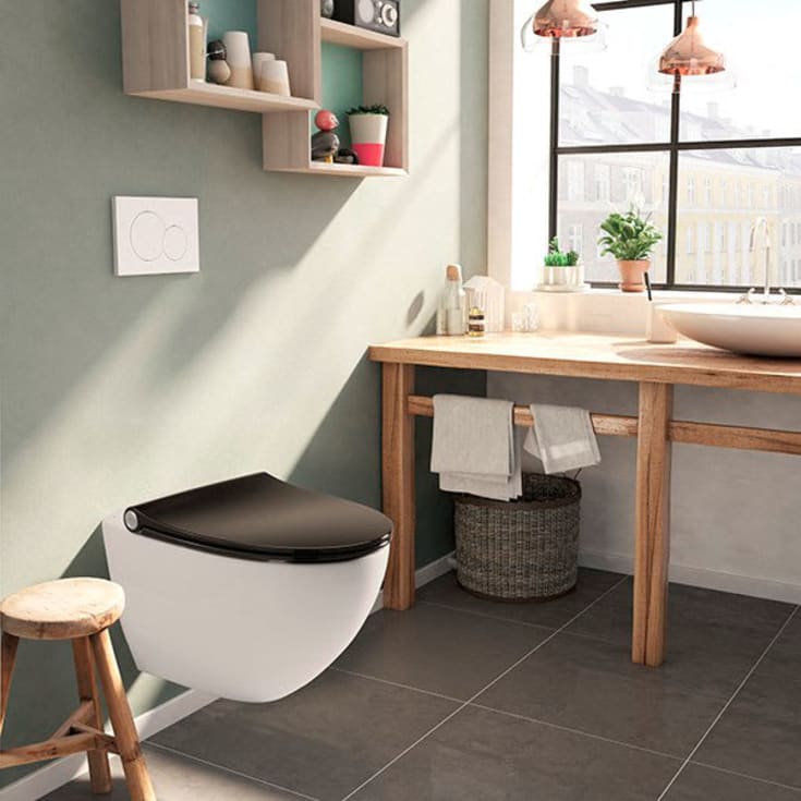Pressalit Sway Norden toiletbræt, soft close, aftagelig, sort