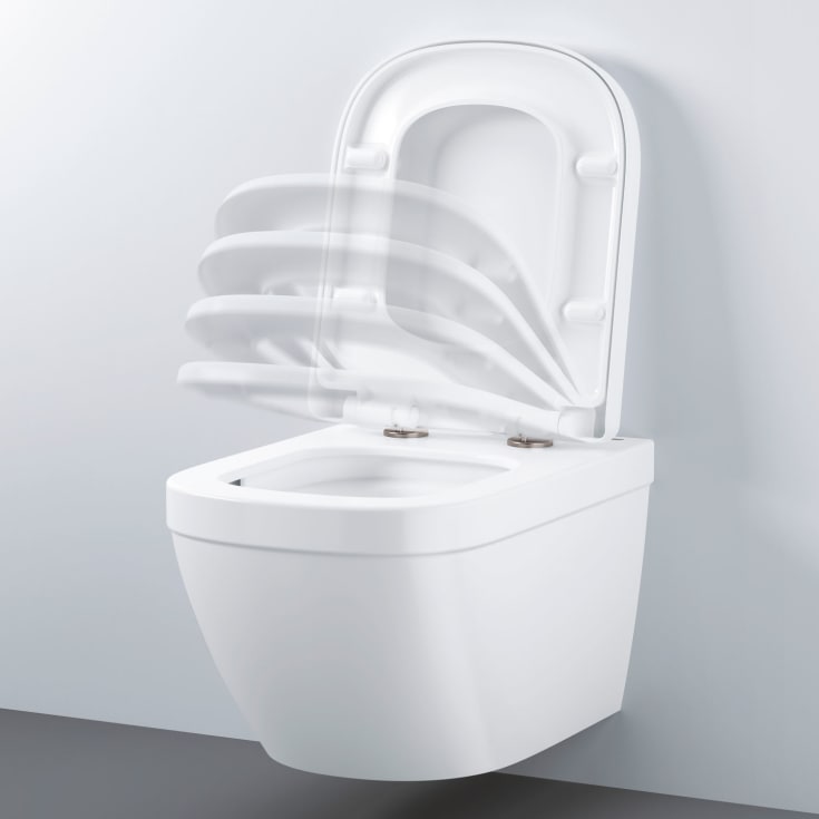 Grohe Euro væghængt toilet, uden skyllekant, rengøringsvenlig, hvid