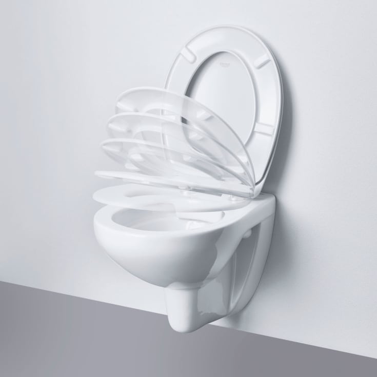 Grohe Bau toalettsits, soft close, snabbfäste, vit