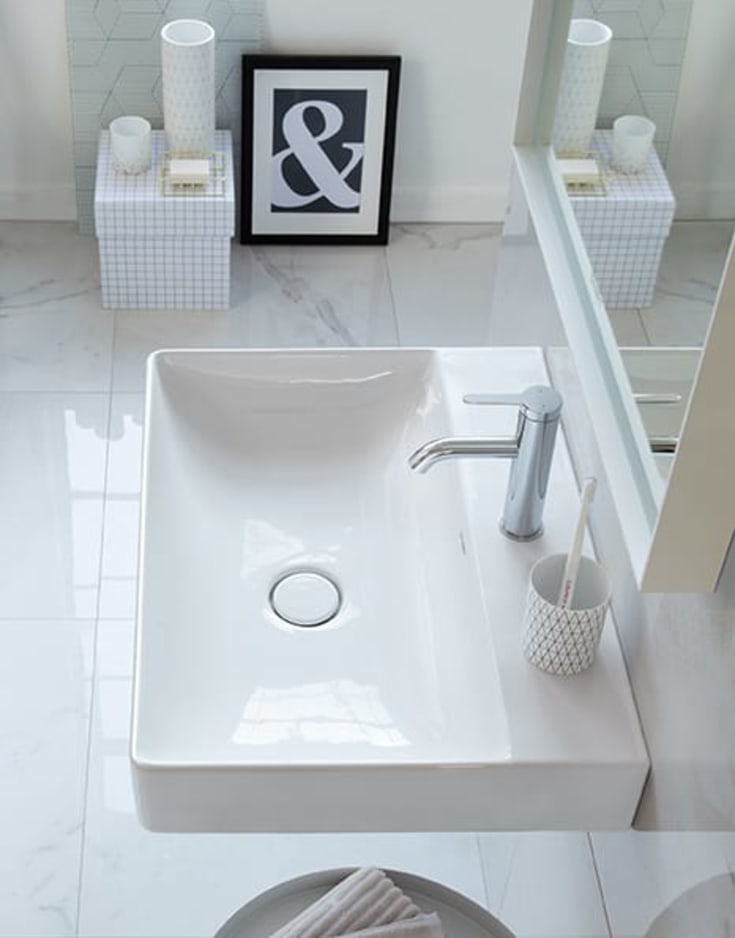 Duravit C.1 servantbatteri medium, krom