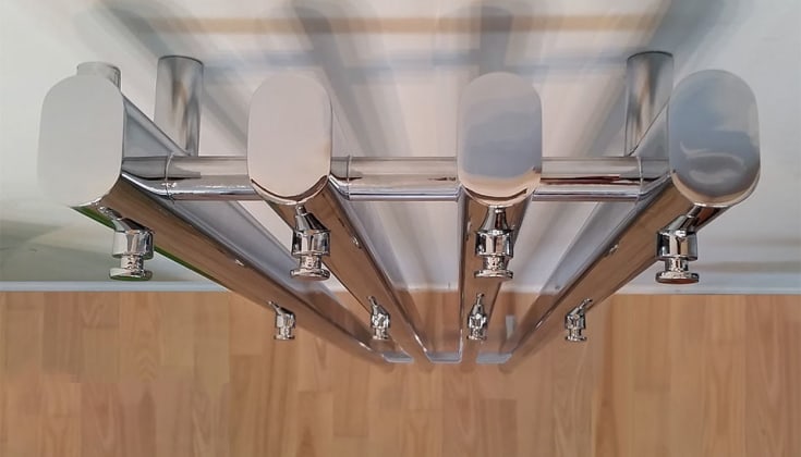 Kriss Vega handdukstork, kombi, 25,7x142 cm, krom