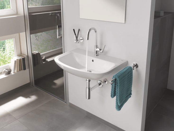 Grohe BauFlow servantbatteri, krom