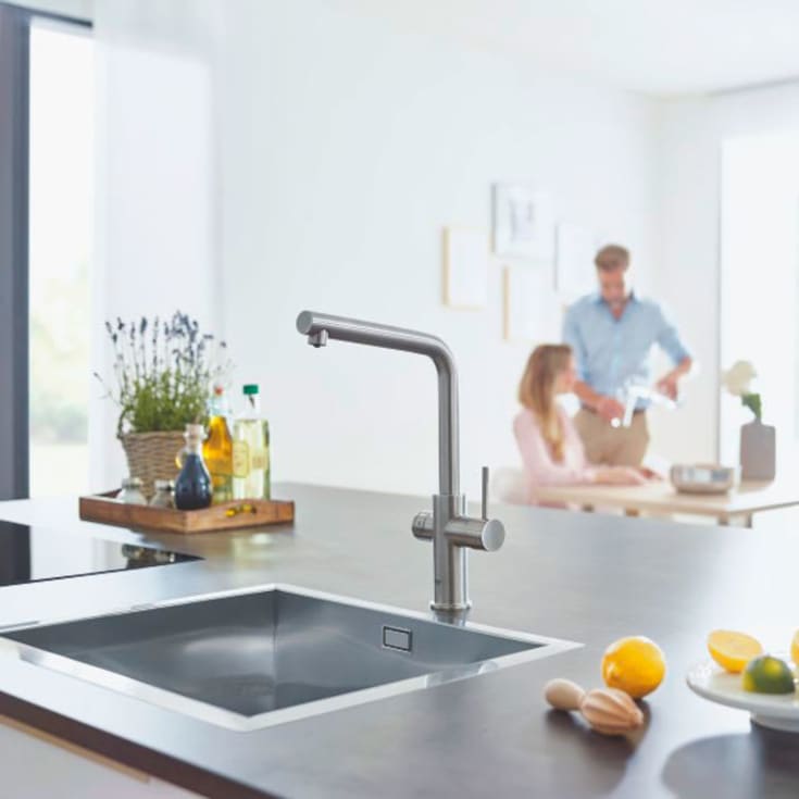 Grohe Blue Home köksblandare, kylt vatten, kolsyrat vatten, stål