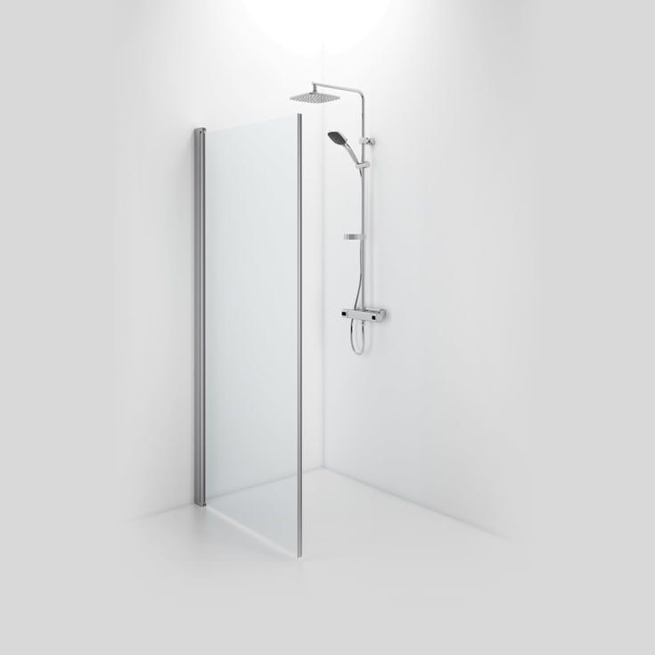 Contura Shower Space dusjdør, 57 cm, klart glass, aluminium profil