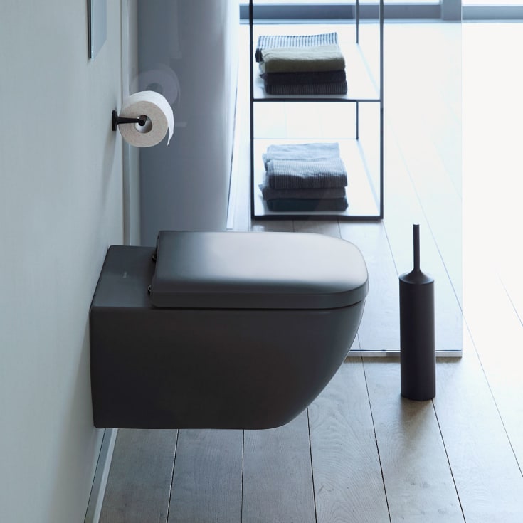 Duravit Happy D.2 vägghängd toalett, utan spolkant, matt antracit