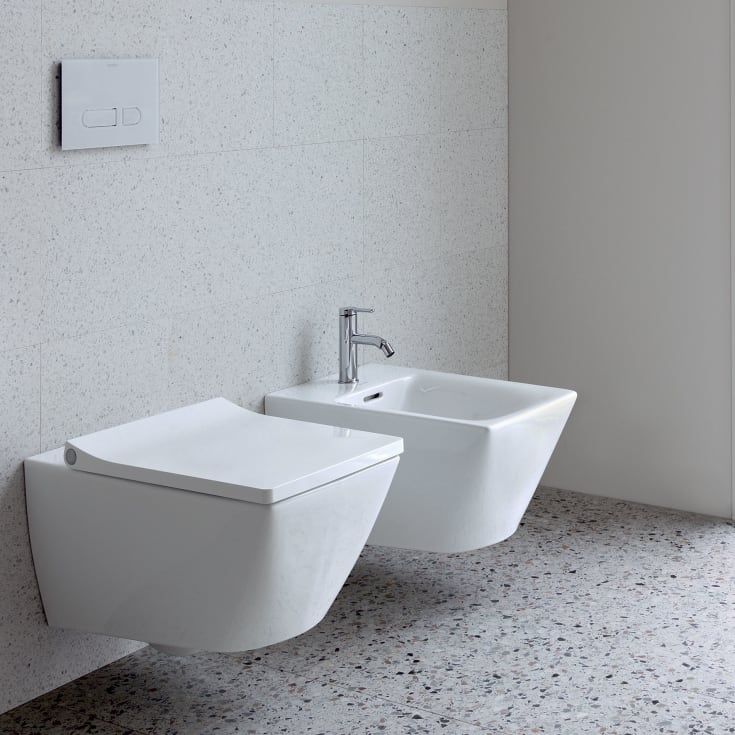 Duravit Viu væghængt toilet, uden skyllekant, rengøringsvenlig, hvid
