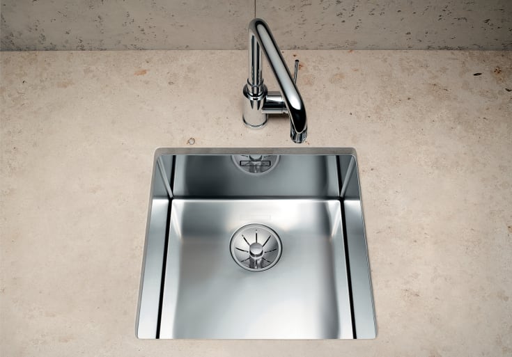 Blanco Claron 400-U UXI diskbänk, 44x44 cm, rostfritt stål