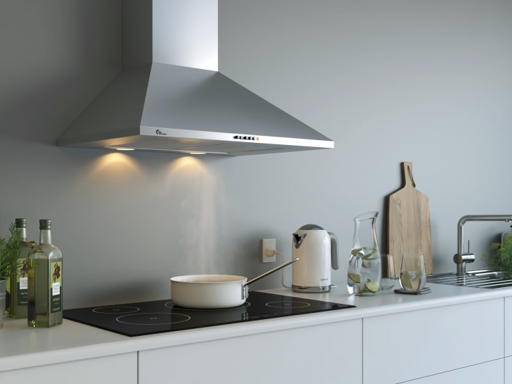 Thermex Decor 942 emhætte, væghængt, 70 cm, rustfrit stål