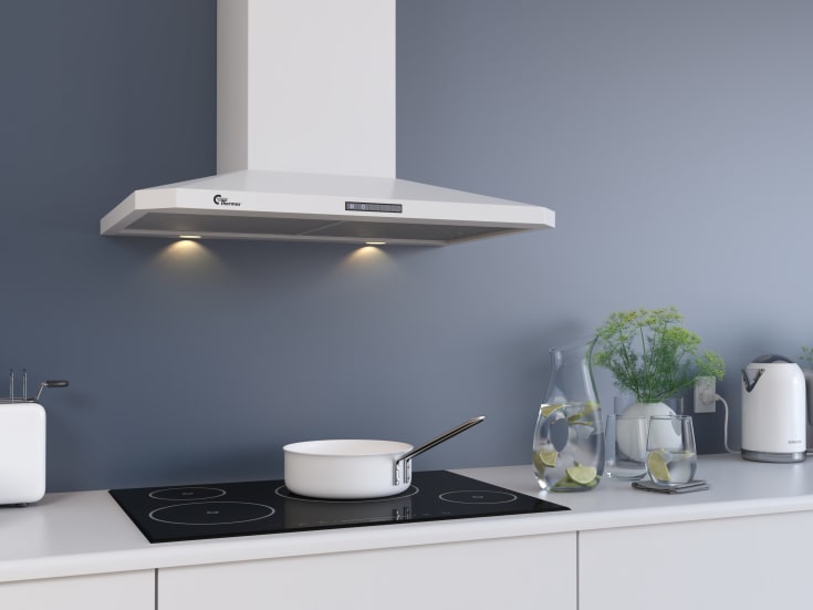 Thermex Decor 787 emhætte, væghængt, 70 cm, hvid