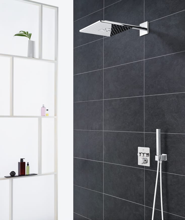 Grohe Grohtherm SmartControl dusjpakke, komplett med hodedusj og hånddusj