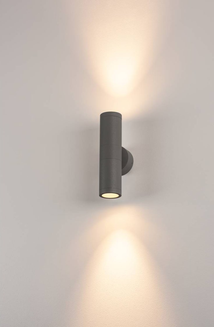ASTINA UP/DOWN vägglampa, 2xGU10, IP44, antracit