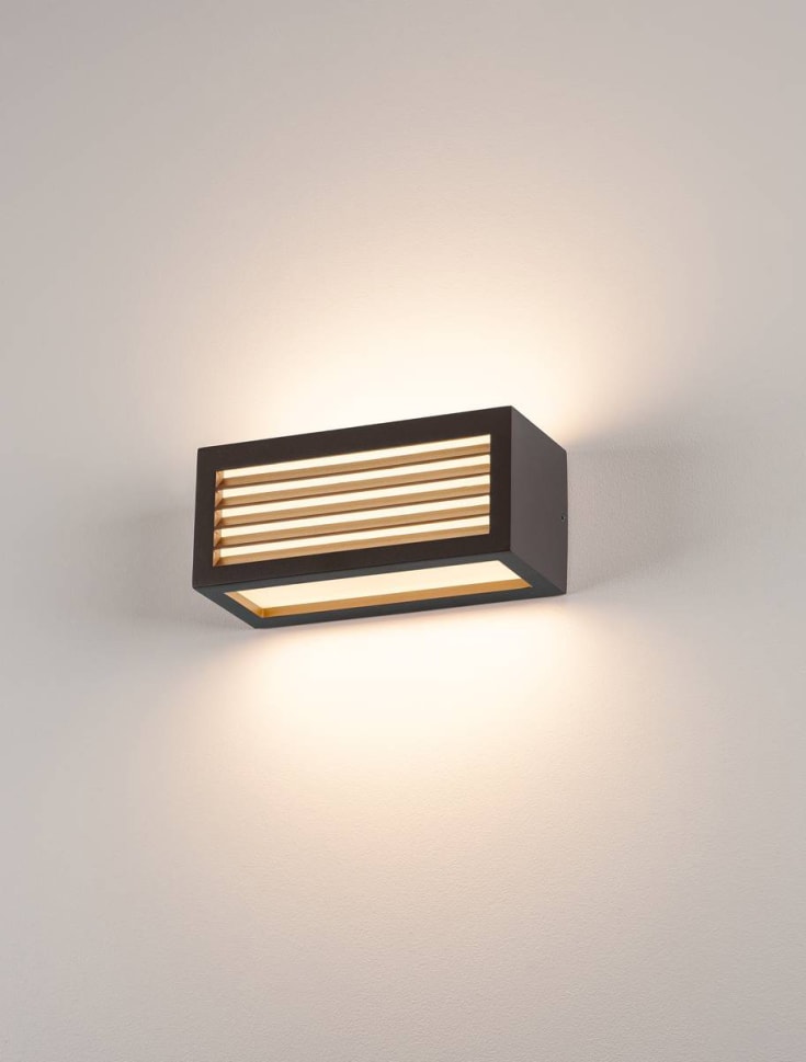 SLV Box-L vägglampa utomhus, antracit