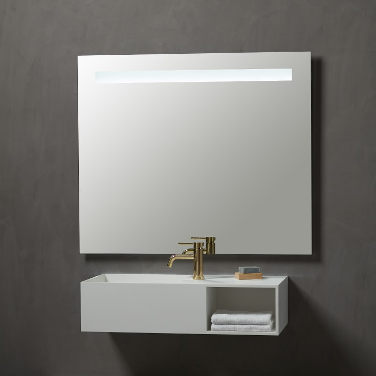 Loevschall Venice spegel med belysning, dimbar, touch, 100x85 cm
