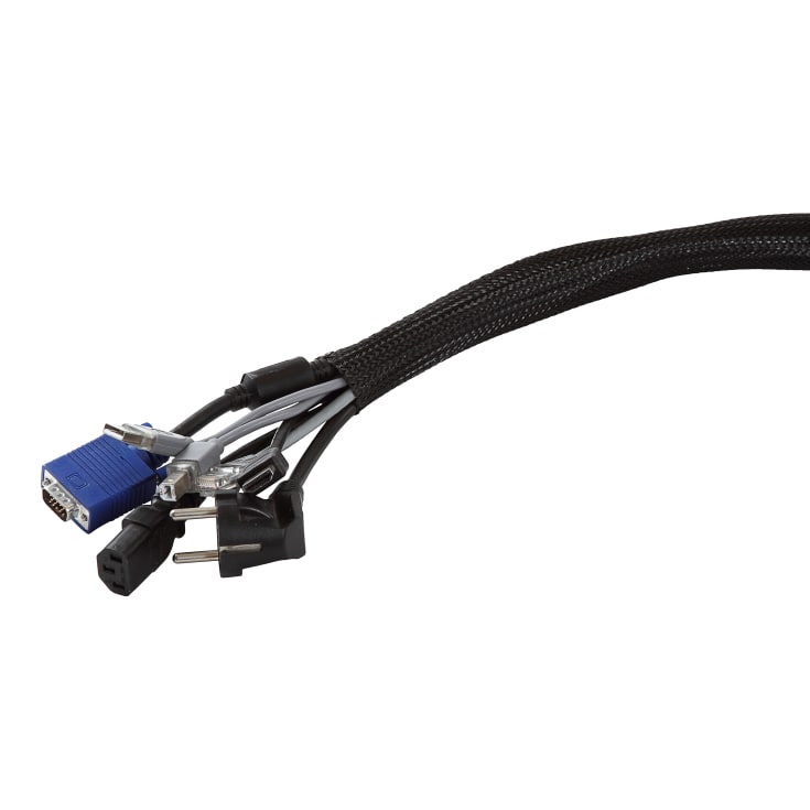 Kabelhylse flettet Ø20-40mm x 1,5m, svart