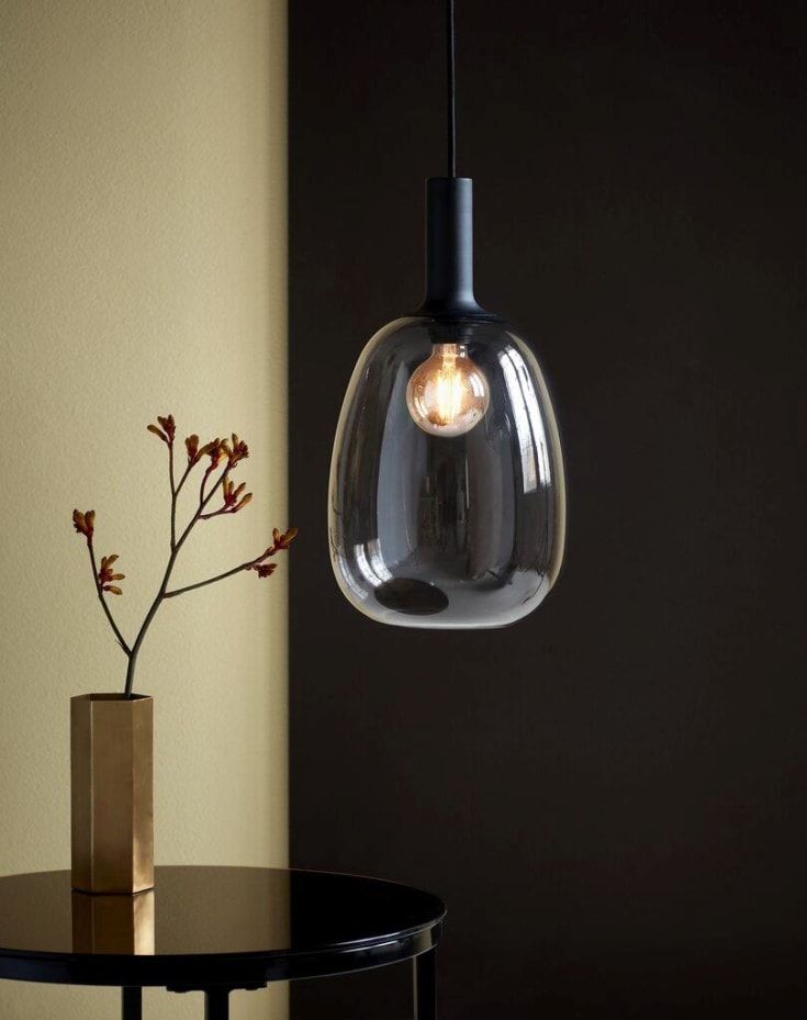 Nordlux Alton pendellampa, rökfärgad, Ø23 cm