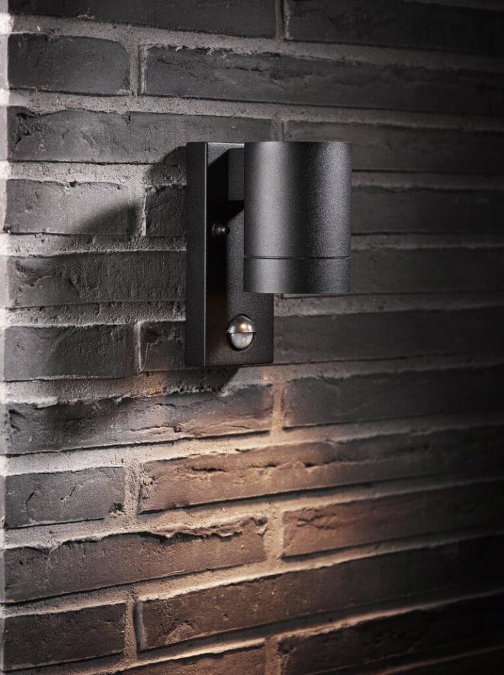 Nordlux Tin Maxi vägglampa utomhus med sensor, svart