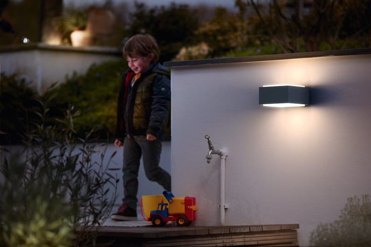 Philips myGarden Hedgehog vägglampa utomhus, antracit