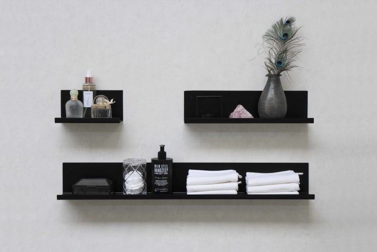 Sanibell Proline hylde, 80x10 cm, mat sort