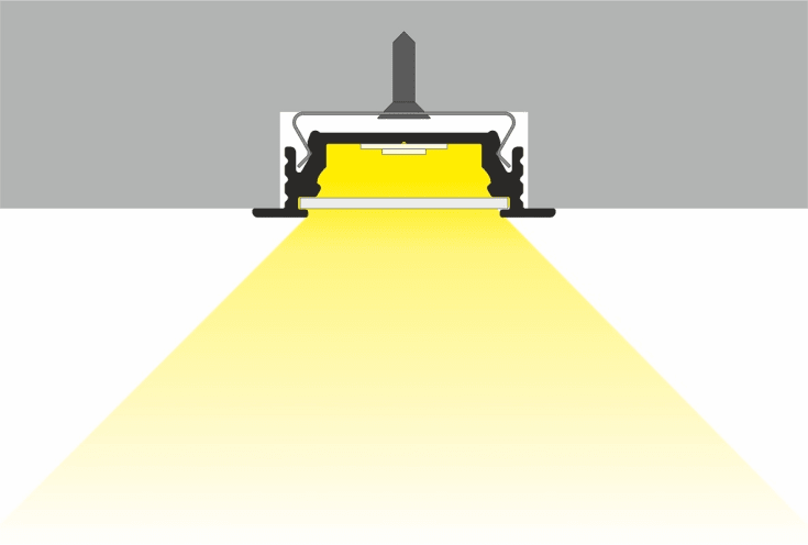 All-Light aluprofil, indbyg, sort