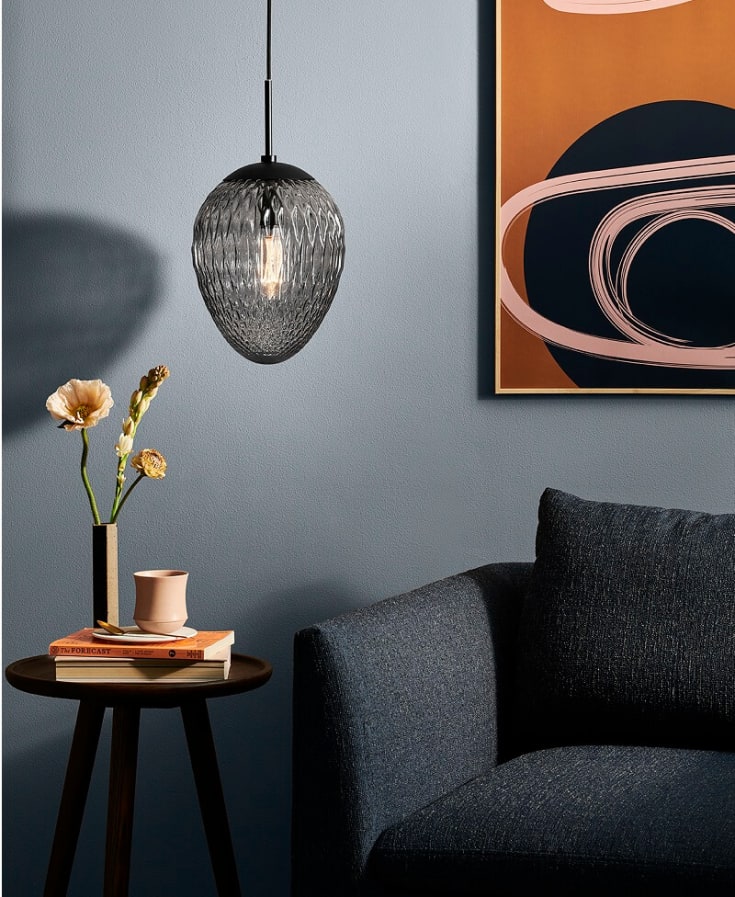 Halo Design Woods pendellampa, rökfärgad, Ø20 cm