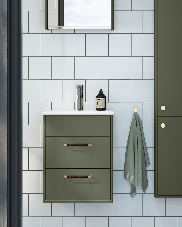 Gustavsberg Graphic möbelpaket, 45x41 cm, grön