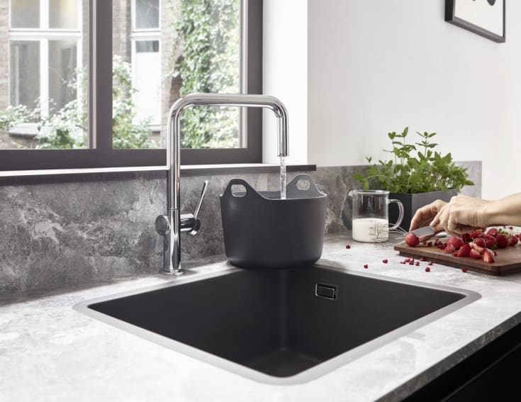 Hansgrohe køkkenvask, 50x45 cm, sort