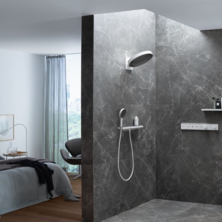 Hansgrohe Rainfinity dusjsystem m/RainSelect armatur og Rainfinity 3jet hoveddusj, matt hvit