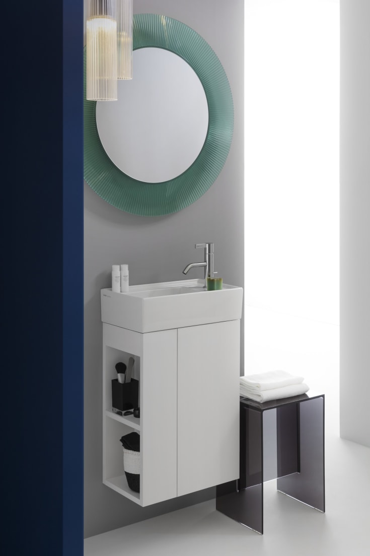 Kartell Laufen All Saints spejl, Ø78 cm, grøn