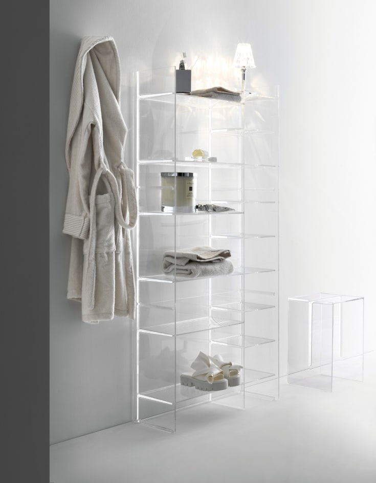 Kartell Laufen Sound Rack hylle, 75x53 cm, transparent