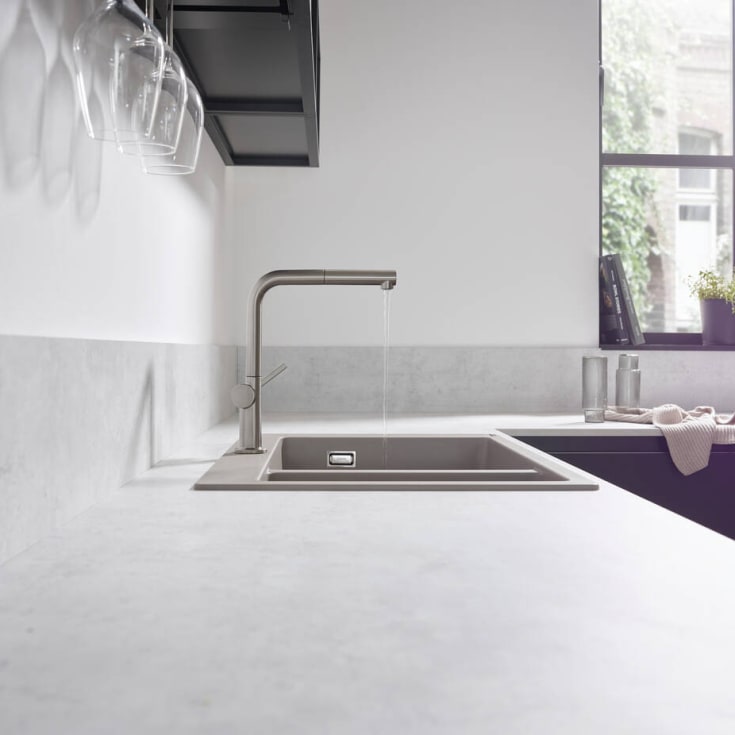 Hansgrohe Talis M54 köksblandare, utdragbar pip, stål